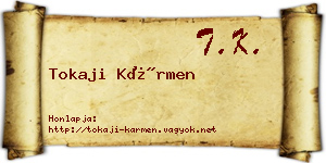 Tokaji Kármen névjegykártya